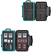 JJC Estuche Impermeable para Tarjetas de memorias: 16 x Tarjetas Micro SD SDHC SDXC + 7 x Tarjetas SD SDHC SDXC con USB…